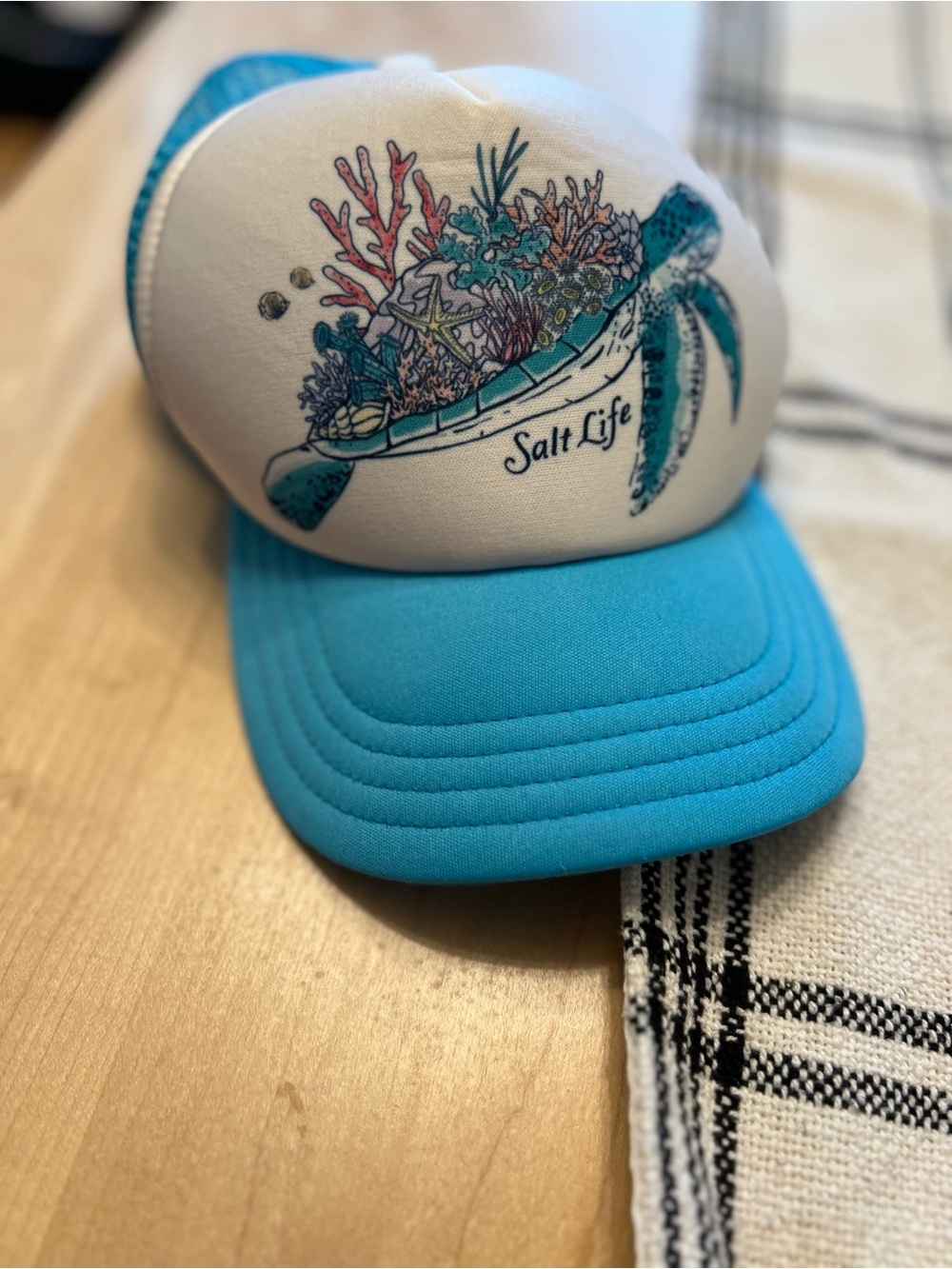 Salt Life Turquoise Mesh Snapback Hat